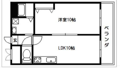 ライオンズマンション靭公園(1LDK/5階)の間取り写真