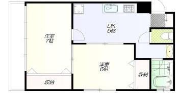 宇佐見マンション(2DK/1階)の間取り写真
