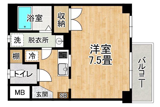 金町ヒルズA(ワンルーム/3階)の間取り写真