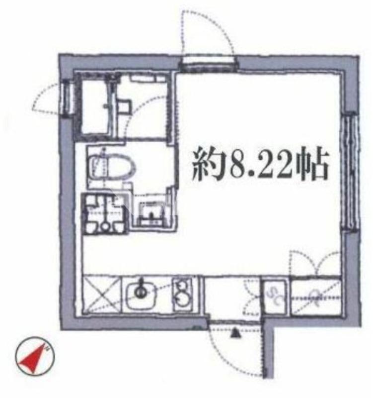 ミレドゥーエ三軒茶屋(ワンルーム/4階)の間取り写真