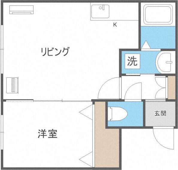 リージェント豊平(1LDK/3階)の間取り写真