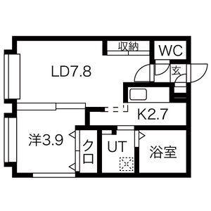 HARTLEY(1LDK/3階)の間取り写真