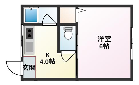 コムズスクエア高瀬(1DK/3階)の間取り写真
