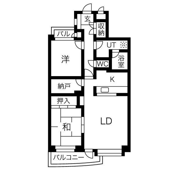 ドルチェ甲子園(2SLDK/4階)の間取り写真