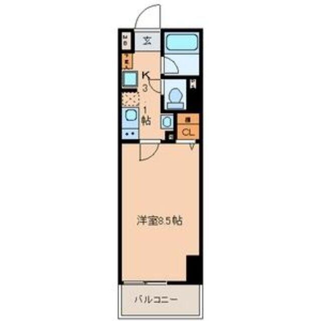ベレーサ名駅ウエスト(1K/7階)の間取り写真