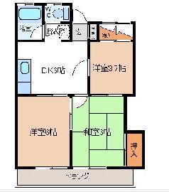 第五田代コーポ(3DK/1階)の間取り写真