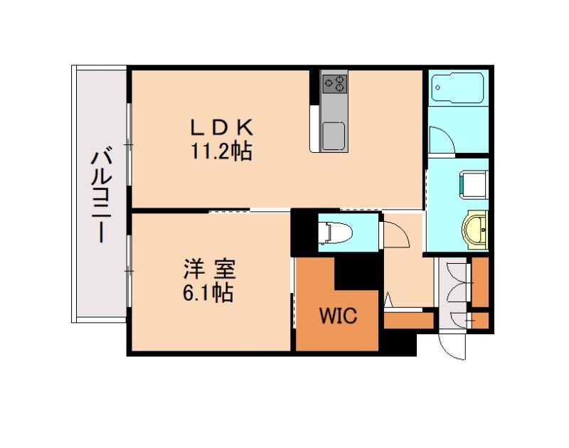 AMI COURT OHRI(1LDK/1階)の間取り写真