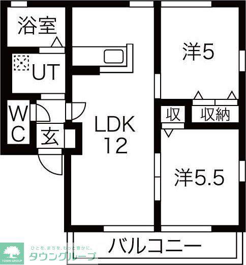 ハニーハイツA(2LDK/2階)の間取り写真