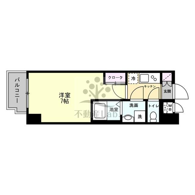 ガーディアンズパレス難波(1K/7階)の間取り写真