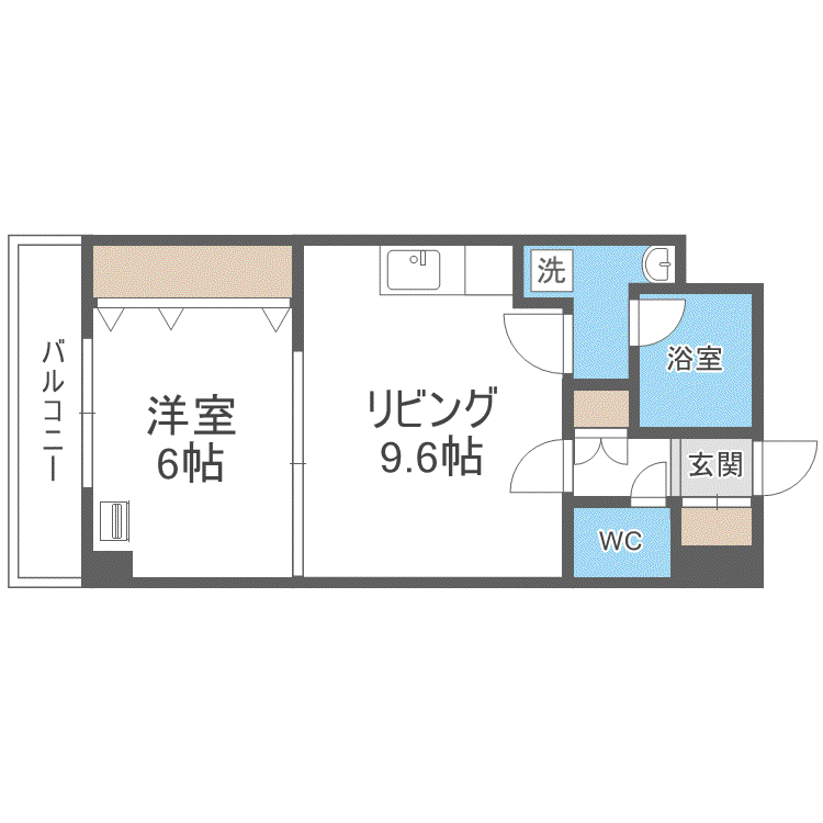 円山ガーデンハイツ(1LDK/5階)の間取り写真