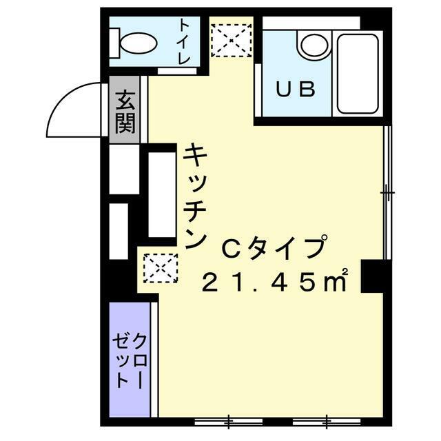 メゾンドゥラポール(ワンルーム/3階)の間取り写真