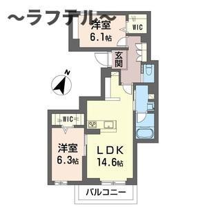 プレシュー航空公園(2LDK/3階)の間取り写真