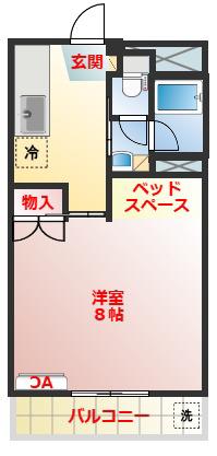 リッチマンション(1K/3階)の間取り写真