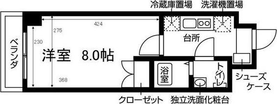ラウレール名駅南(1K/6階)の間取り写真