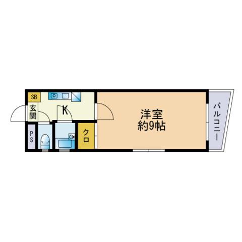ラピス博多駅東(1K/5階)の間取り写真