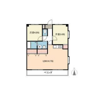 メゾン貴船C(2LDK/3階)の間取り写真
