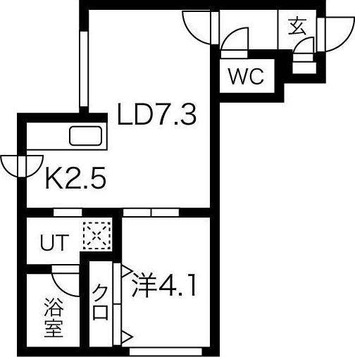 グローブタウン南郷(1LDK/2階)の間取り写真