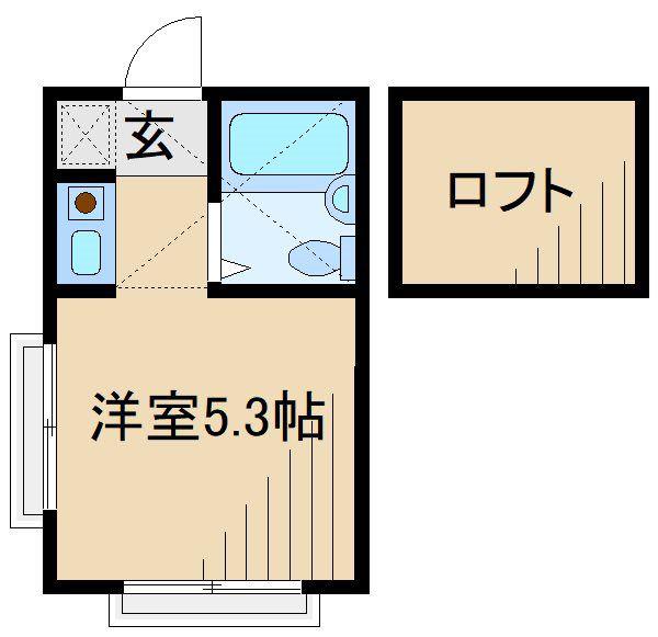 大倉山ヴィレッジ(ワンルーム/1階)の間取り写真