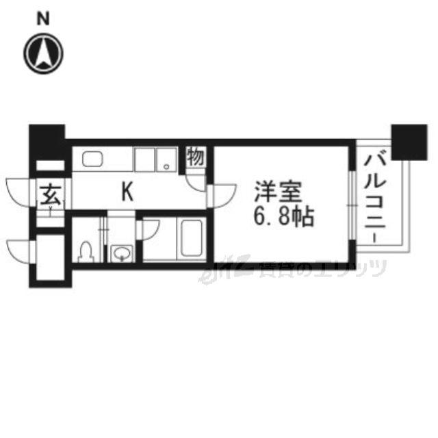 エスト茨木(1K/4階)の間取り写真