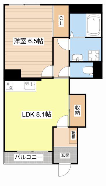 グレースほしかB棟(1LDK/1階)の間取り写真
