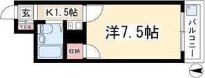 サンハイツ喜多山(1K/3階)の間取り写真
