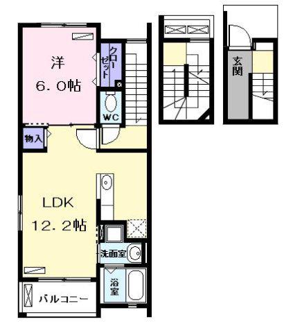 ブリッサ港西II (1LDK/3階)の間取り写真