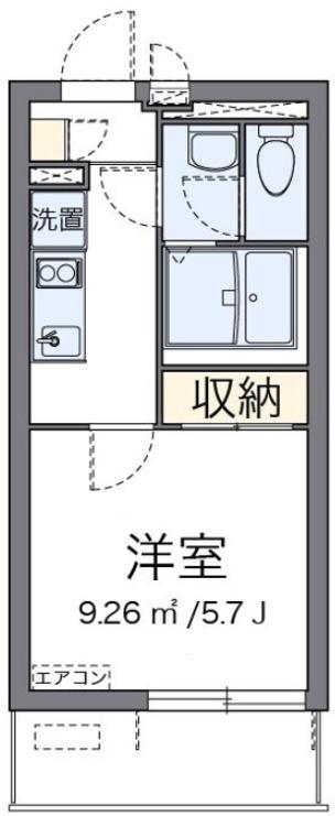 クレイノ森野第一(1K/2階)の間取り写真