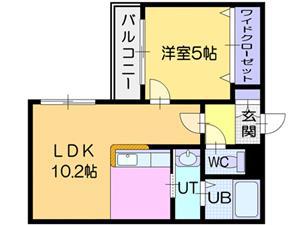 ポッシュ元町(1LDK/1階)の間取り写真