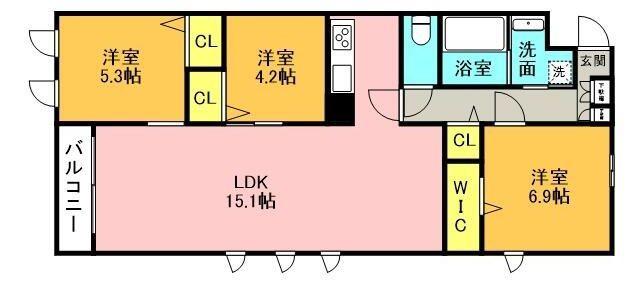 THE BELUGA 世田谷 RESIDENCE(3LDK/3階)の間取り写真