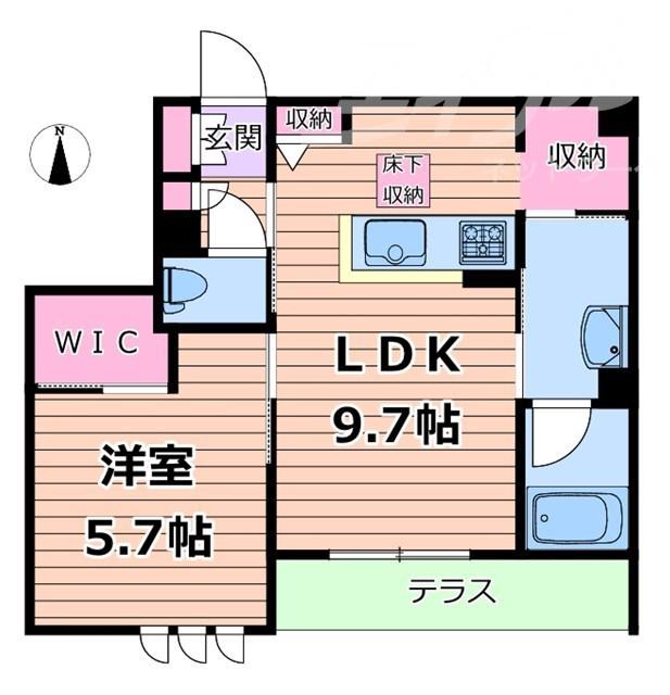 シャーメゾン エスペランサ都島II(1LDK/2階)の間取り写真