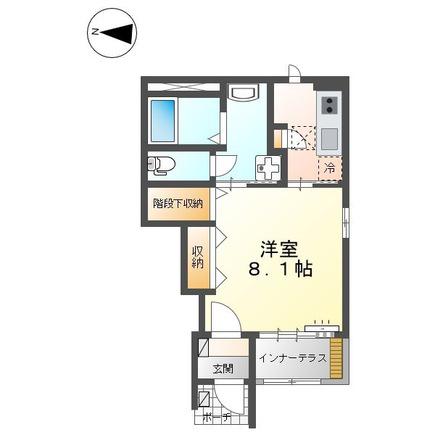 ルシアス(1K/1階)の間取り写真