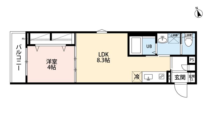 QUALIA KITAKASHIWA(1LDK/1階)の間取り写真