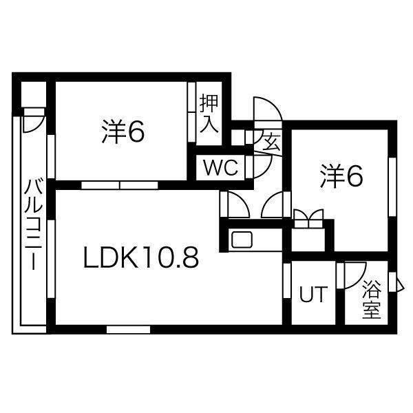エステーラV(2LDK/1階)の間取り写真