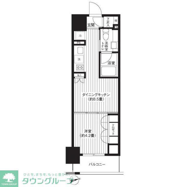 レジディア新御徒町(1DK/9階)の間取り写真