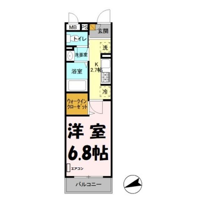 ガーデンソレイユ(1K/2階)の間取り写真