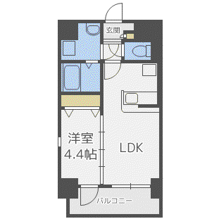 LEGEND大学通(1LDK/2階)の間取り写真