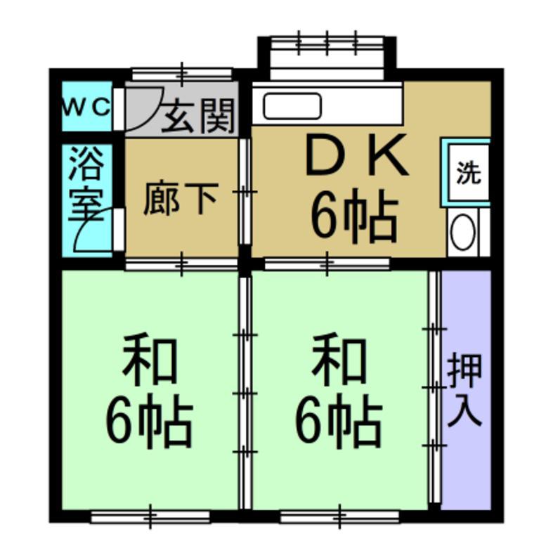 太郎左衛門C-OVIII(2DK/1階)の間取り写真