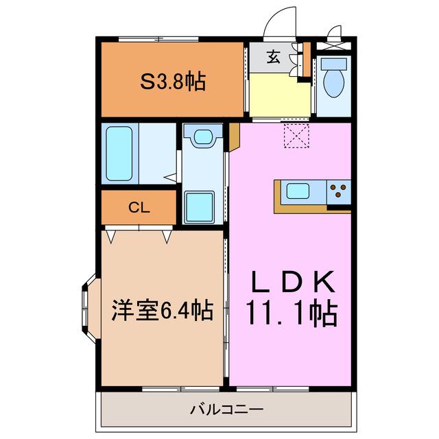 KI・ZU・NA(1SLDK/2階)の間取り写真
