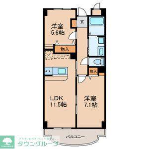 フォレストハサマ(2LDK/3階)の間取り写真
