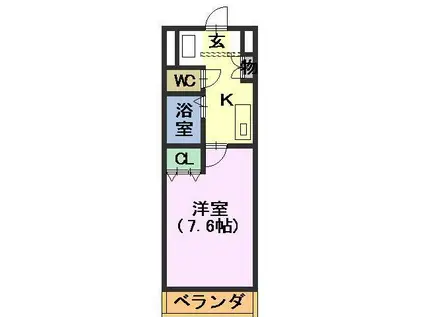 びいII植田(1K/4階)の間取り写真