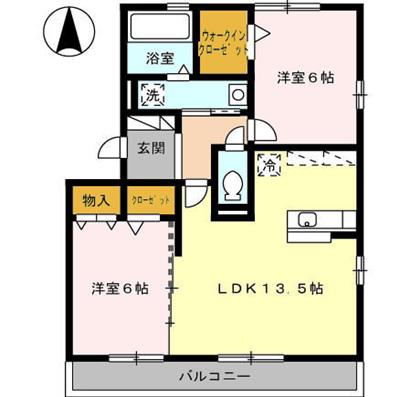 プラザ・エミネンス(2LDK/3階)の間取り写真