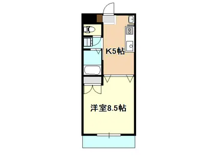 ディアーライフ奥田(1K/3階)の間取り写真