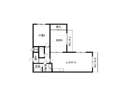 レジデンスオガワ(2LDK/2階)の間取り写真