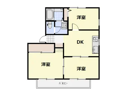 コンフォール B(3DK/2階)の間取り写真