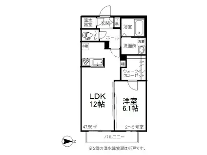 メゾンブランシュ(1LDK/1階)の間取り写真