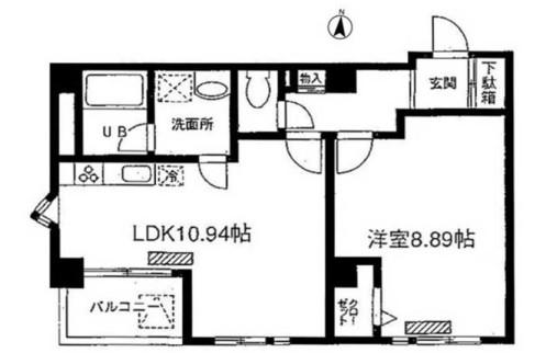 ブルーガーデン小石川(1LDK/3階)の間取り写真