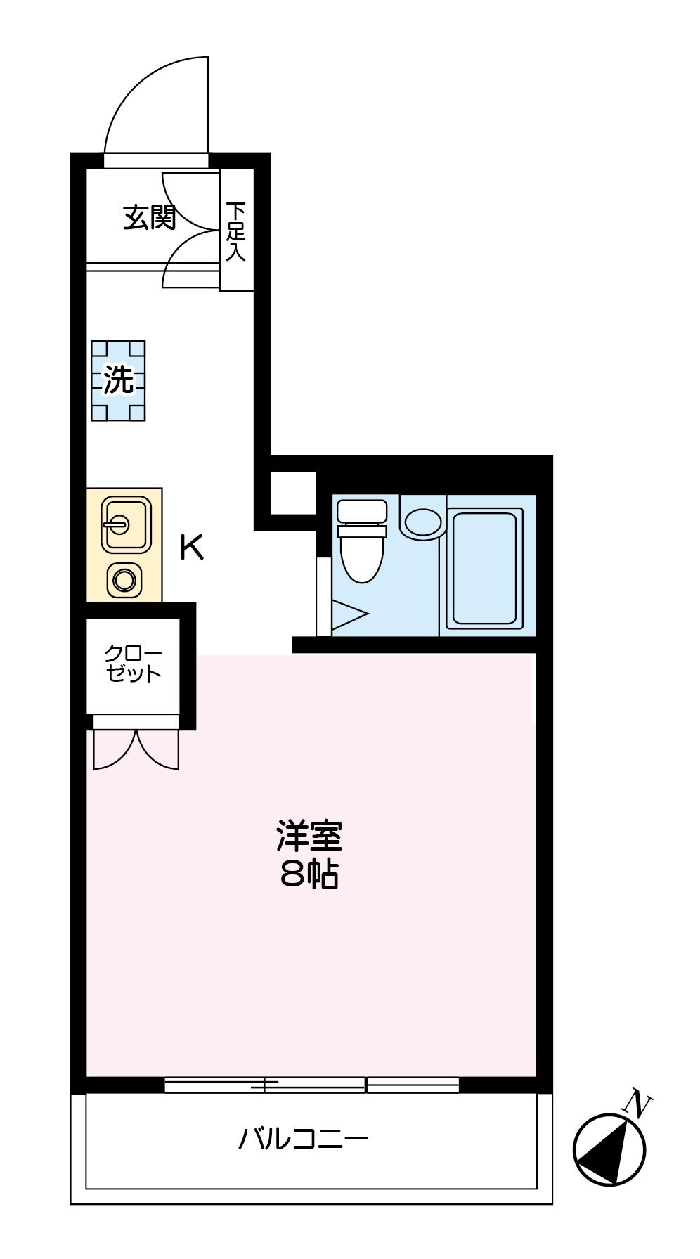 ダイアパレス前橋平和町(1K/2階)の間取り写真