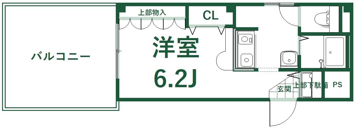 ヴィラコジュカ(1K/2階)の間取り写真