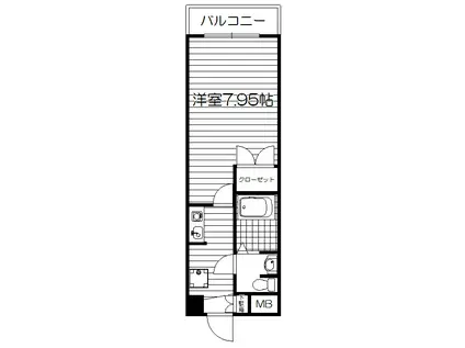 ONE ROOF FLAT NISHINOMIYA(1K/6階)の間取り写真