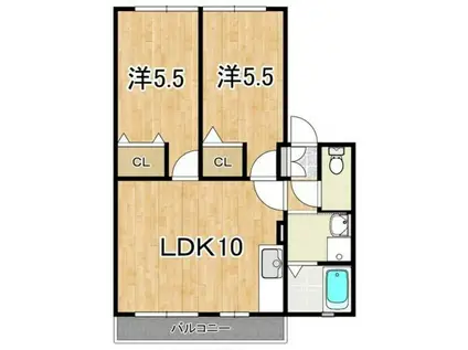 レトア・コート(2LDK/1階)の間取り写真